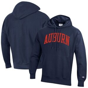 Men's Champion Navy Auburn Tigers Relaxed Fit Arch Reverse Weave Pullover Size M
